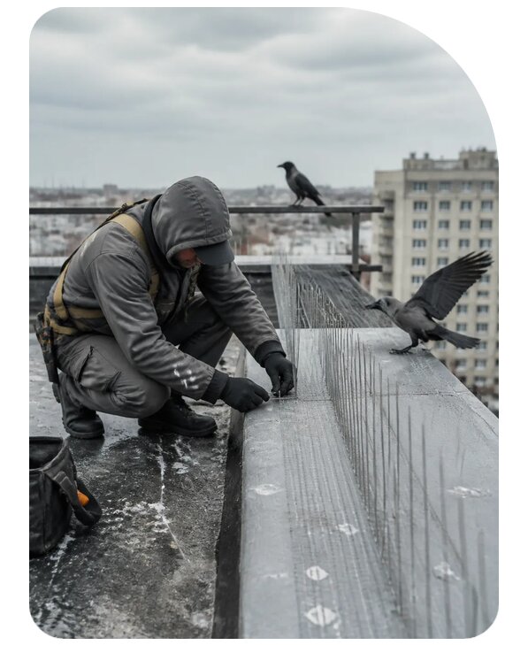 Защита от ворон под ключ в Краснокамске по цене от 5069 р. | Сенат-Кнм